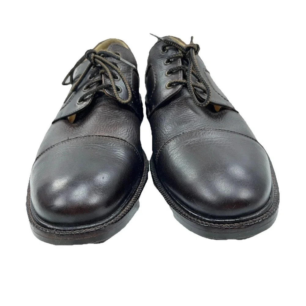 Johnston Murphy‎ Sheepskin Leather Cap Toe Oxford Shoes 20-8922 Brown Size 10 M